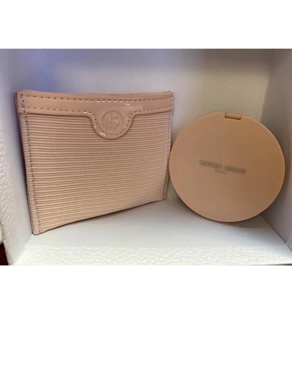 Giorgio Armani Blush Pink Compact and Cardholder Set
